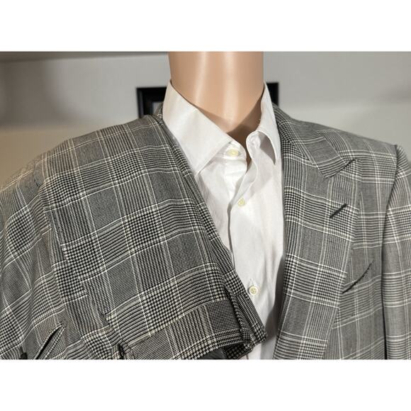 Tom Ford Houndstooth Wool Silk Peak Lapel 2Pc Suit 54R 44R US 38x30 Trousers - Picture 4 of 11